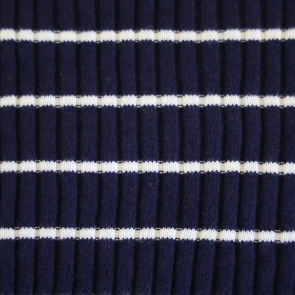 L.L. Bean Women's Ribbed Navy + White Striped Sweater Size XL - Picture 2 of 3